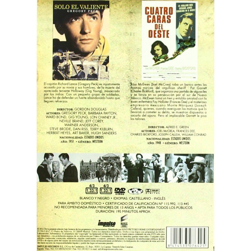 Solo El Valiente  + Cuatro Caras Del Oeste [dvd... image number null