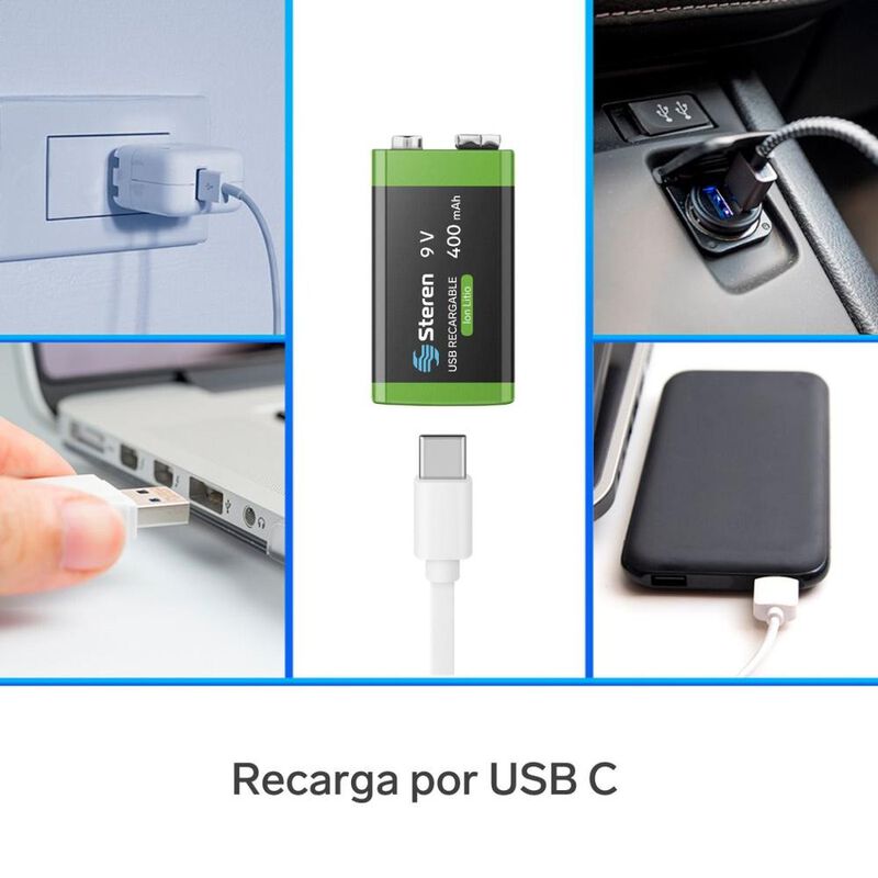Bater&iacute;a Recargable Usb Li-ion Tipo 9v (cuadrada... image number null