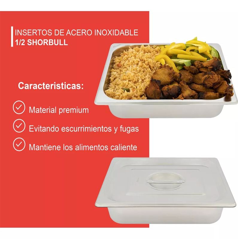 Inserto acero inoxidable 1/2 15cm con tapa Shor... image number null