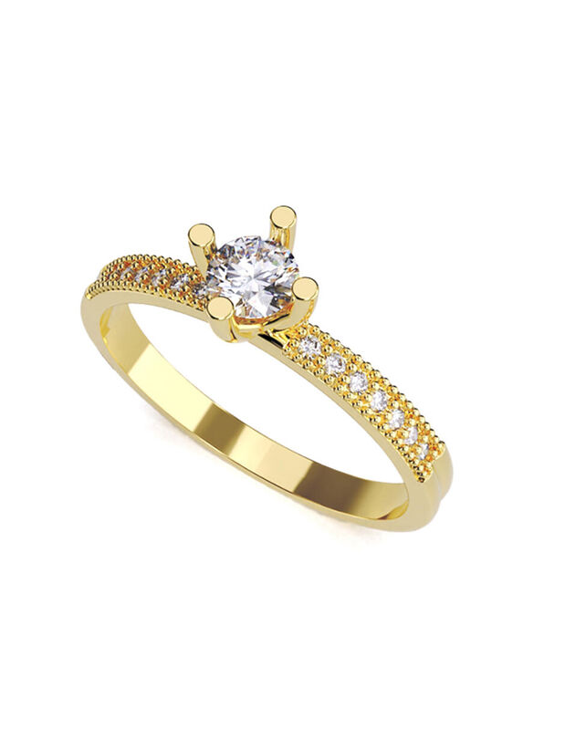 Anillo de Compromiso de 14K con Diamante de Lab... image number null