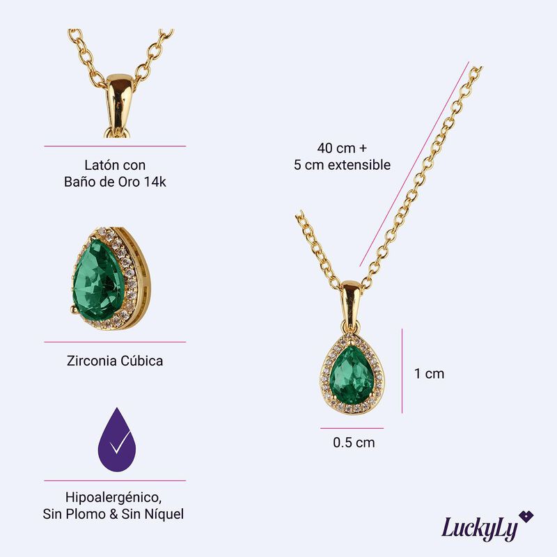 Collar Oro 14k Zirconia C&uacute;bica Regalos Joyer&iacute;a ... image number null