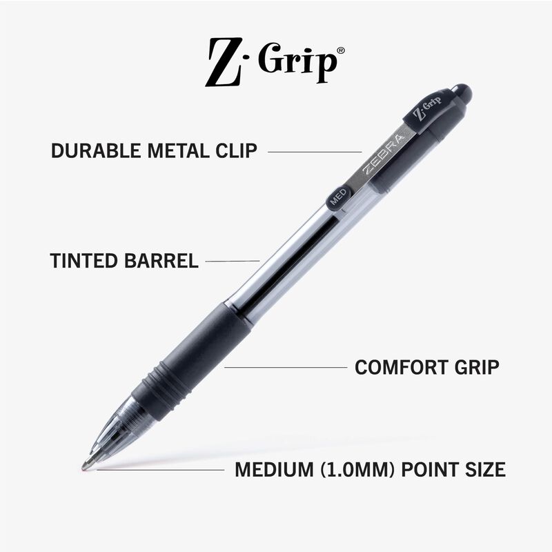 Bol&iacute;grafo De Bola Zebra Pen 1,0 mm Negro - Paqu... image number null