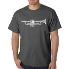 Camiseta Word Art Para Hombre - Trompeta - Gris