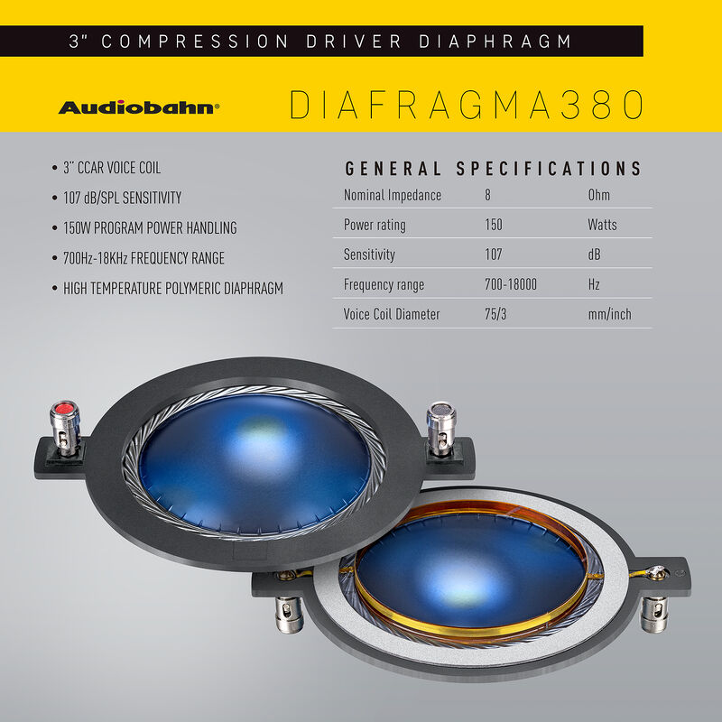 Driver de reemplazo 3'' Audiobahn DRIVER380 image number null