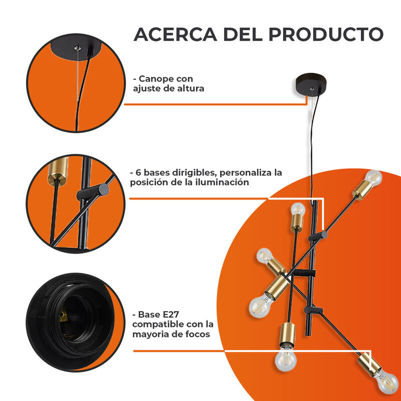 L&aacute;mpara Colgante Lamina De Acero Negro Mate 51 ... image number null