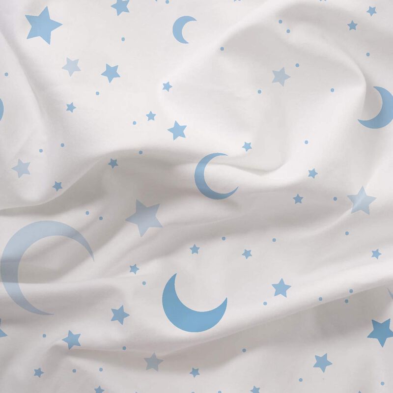 Juego De S&aacute;banas Cuna Beb&eacute; Polo One Luna Azul 3... image number null