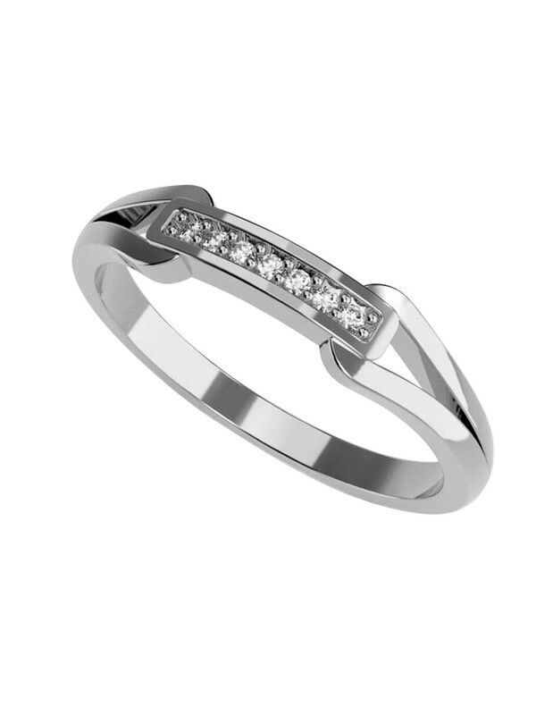 Anillo de Compromiso en Oro Blanco 14K con Circ... image number null