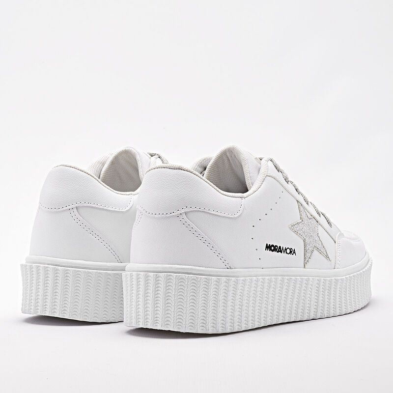 Moramora Tenis Chunky Para Mujer Blanco Plata C... image number null
