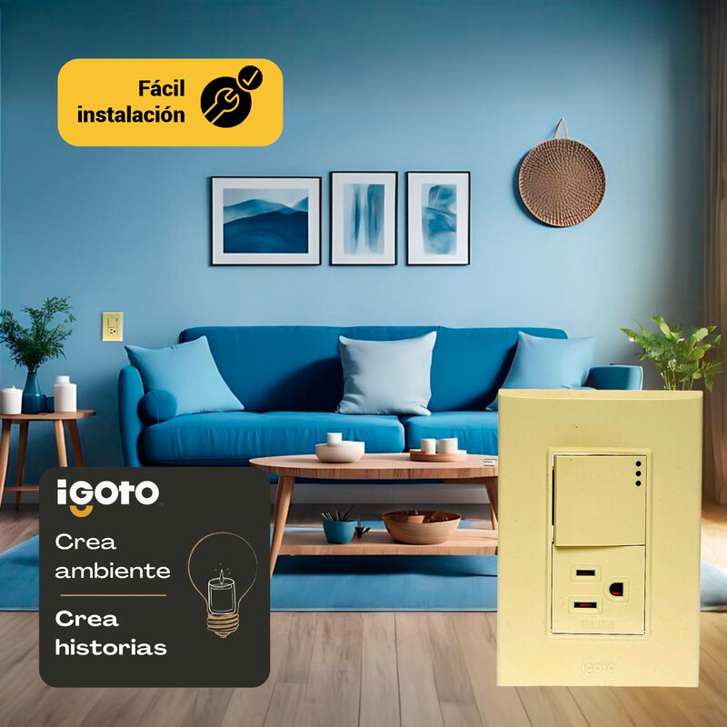 10 Pack Placa de 3 M&oacute;dulos Apagador y contacto ... image number null