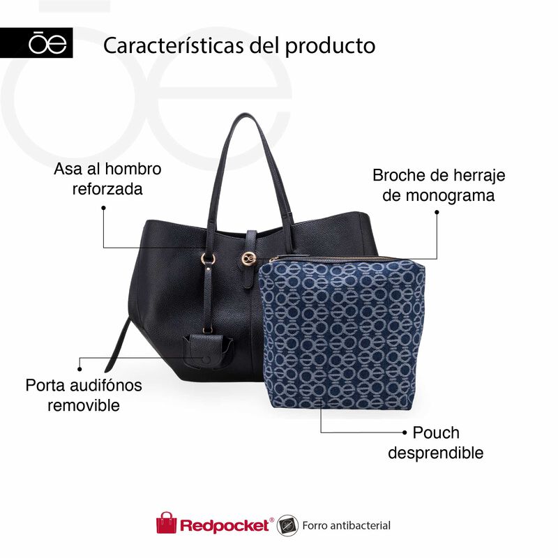 Bolsa Tote Maxi Con Porta Audif&oacute;nos Color Beige image number null