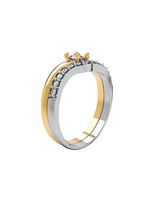 Anillo de Compromiso de 14K con Diamante de Lab... image number null