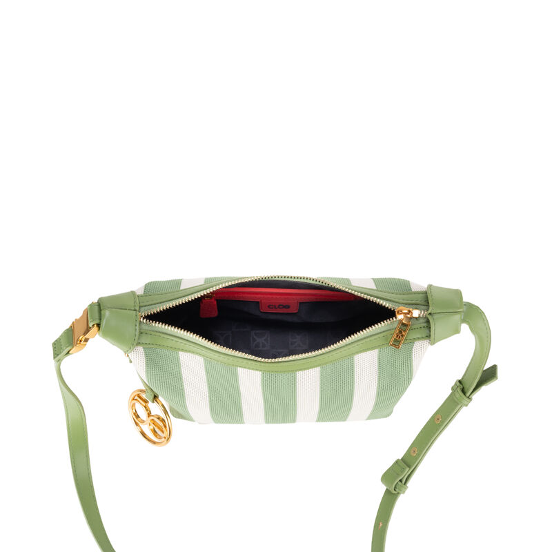 Bolsa Hobo Chica Con Dise&ntilde;o Rayas Color Verde-b... image number null