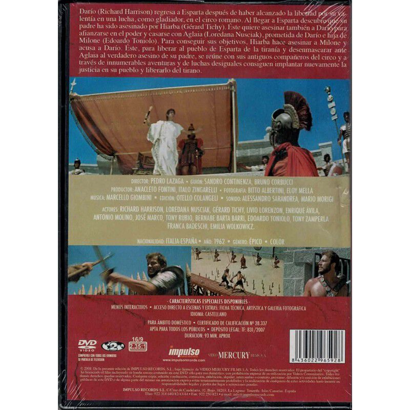 7 Espartanos Dvd 1962 I Sette Gladiatori (7 Esp... image number null