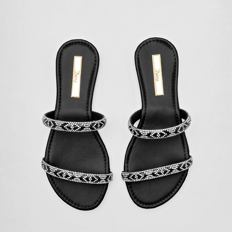 Celex Sandalia para mujer negro plata image number null