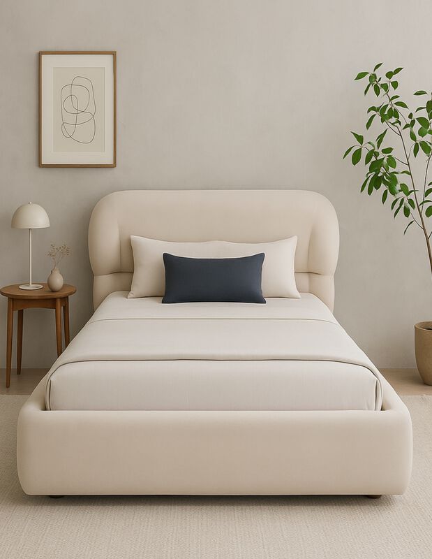 Cama Matrimonial Sahara Beige, Tapizado Berl&iacute;n ... image number null