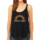 Tank Top Holgado Word Art Para Mujer - Good Vibes- Negro