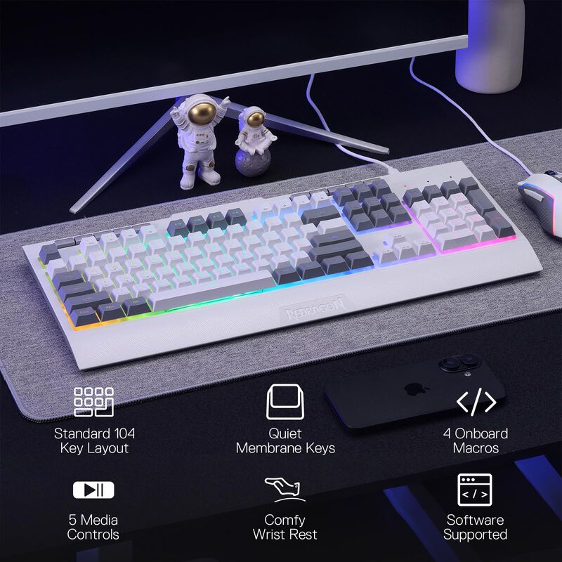 Combo De Teclado Y Rat&oacute;n Para Juegos Redragon S... image number null