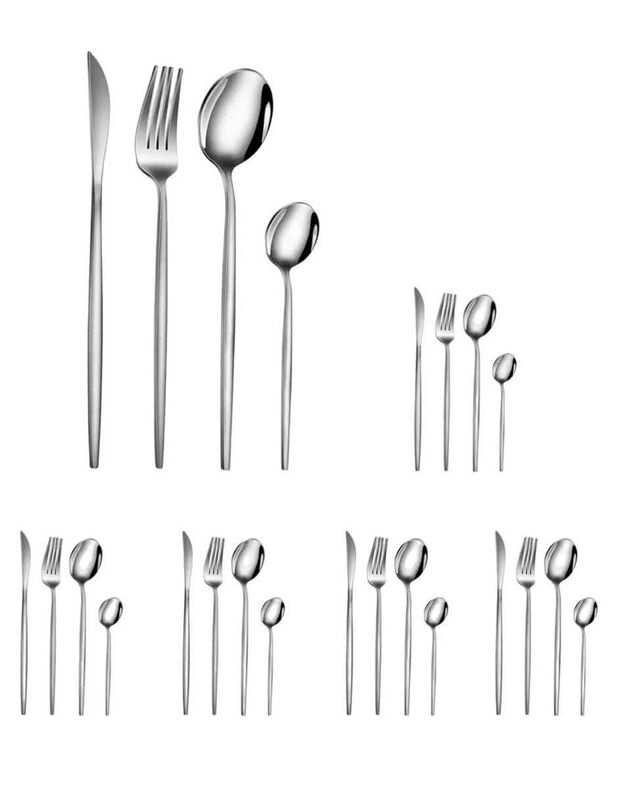 Set cubiertos Casa BIU de acero inoxidable 24 p... image number null