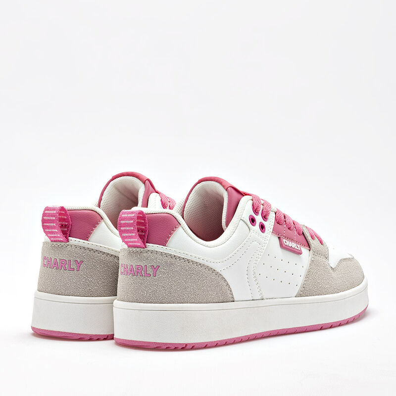 Charly Tenis urbano para mujer blanco rosa, imp... image number null