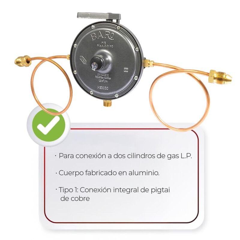 Regulador Gas L.p. Para 2 Cilindros Mod. Reg201... image number null