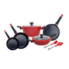 Batería de Cocina FOODE set 9 piezas color rojo