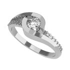 Anillo de Compromiso de 14K con Diamante de Laboratorio 0.50 CT F VS1 Talla 6.5 ORO BLANCO 14K - / M434-50-14W-LG-65