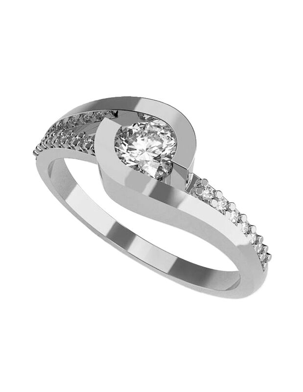 Anillo de Compromiso de 14K con Diamante de Lab... image number null