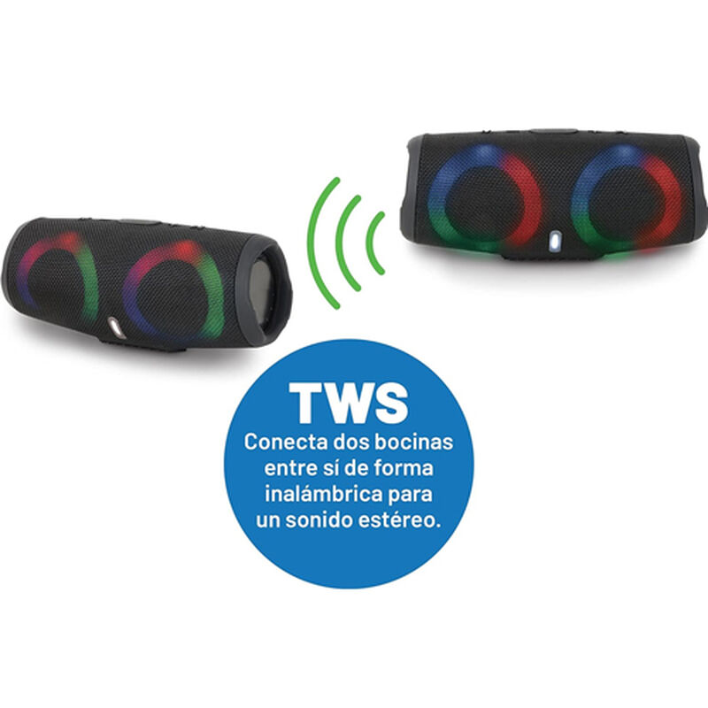 Kit 2 Bocinas Bluetooth Con Luz Led Misik Negro... image number null