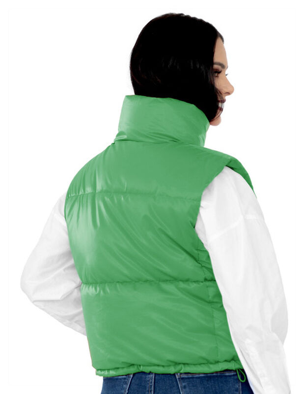 Chaleco Corto Brilloso Mujer Verde Roosevelt A2... image number null