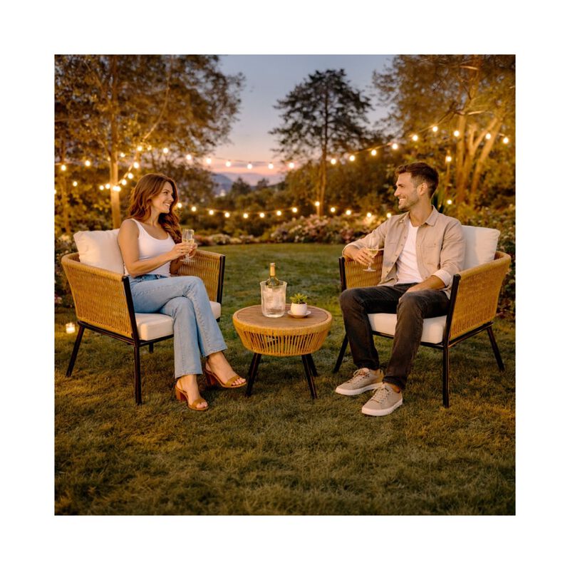 Set Jardin Exterior 2 Sillones Con Mesa Diseno ... image number null