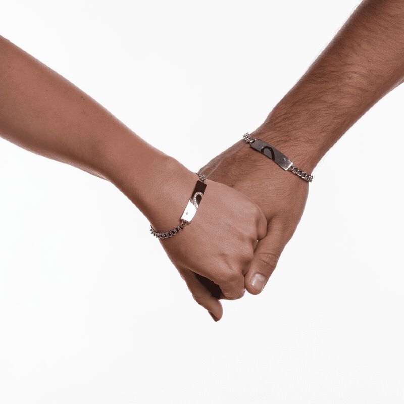 Pulseras Parejas Novios Tipo Esclava Regalos Na... image number null