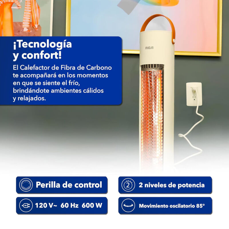 Calefactor Eléctrico RCA RC-H10 Pedestal Oscila... image number null