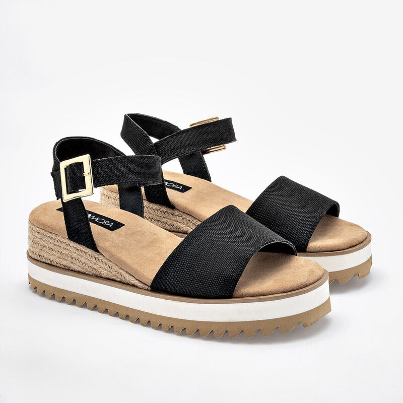 Moramora Sandalia para mujer negro image number null