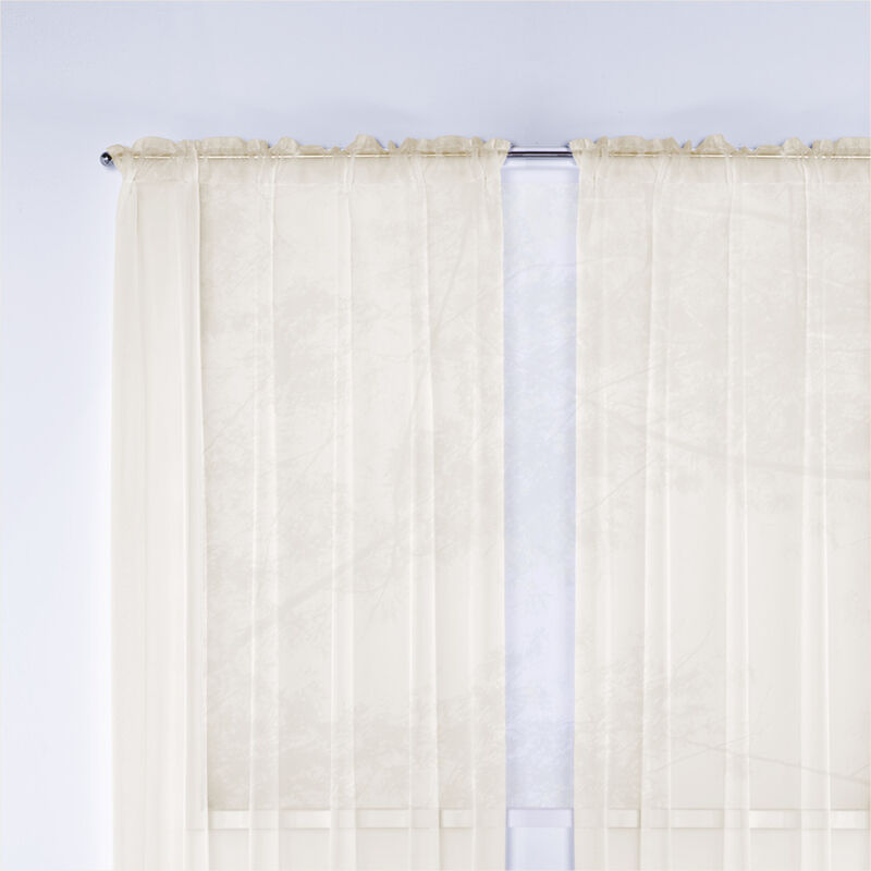 CORTINA DECORATIVA TRANSLUCIDA BEIGE CORTA image number null