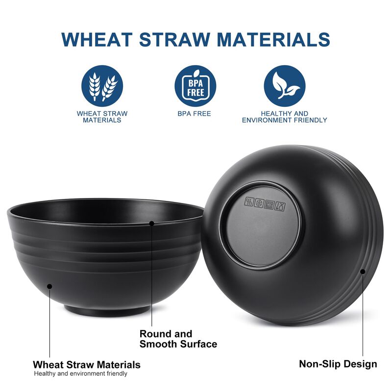 Tazones De Cereal Hotec 739 ml Negro - Pack De ... image number null
