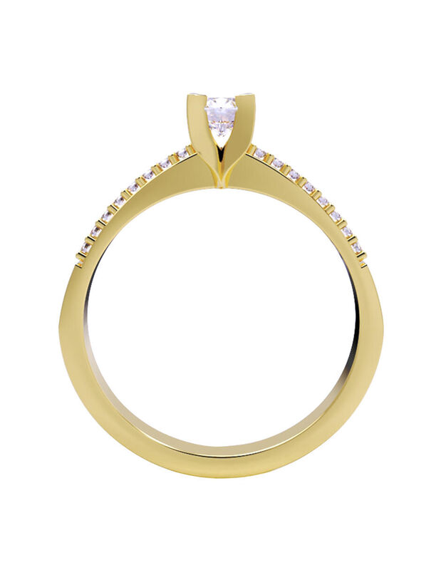 Anillo de Compromiso de 14K con Diamante de Lab... image number null