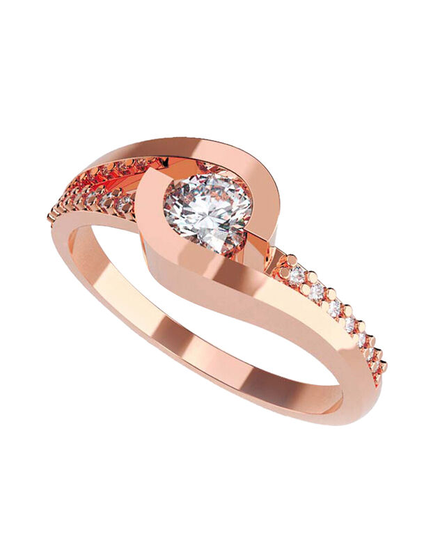 Anillo de Compromiso en Oro Rosa 10K con Circon... image number null