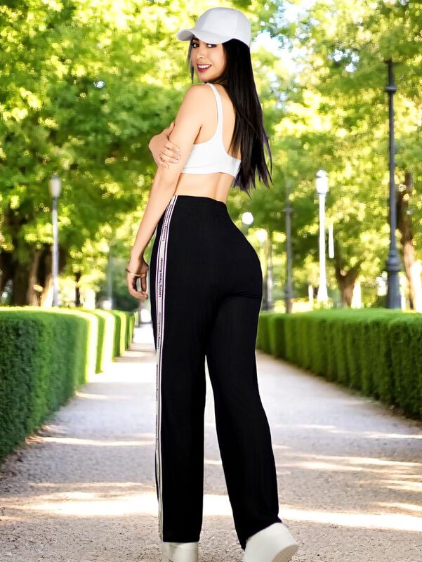 Pants Mujer Corte Ancho PANT-056 Negro Diseño M... image number null