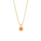 COLLAR OCEAN CADENA CHAPADA EN ORO Y CHARM NARANJA
