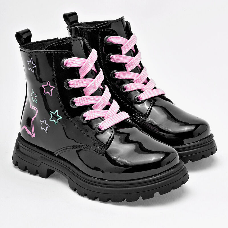 Yuyin Botín para niña negro charol image number null