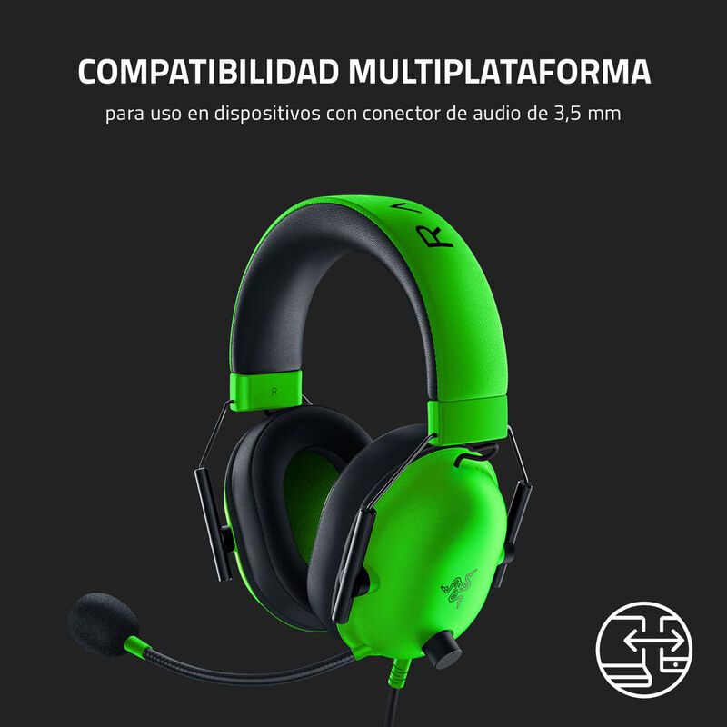 Razer BlackShark V2 X Wired Gaming Headset Gree... image number null