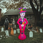 Inflables De Halloween Decoración De La Casa,  en Forma de Catrína Rosa 2.10 cm para Patio con Luces LED para Fiestas