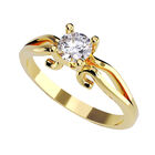Anillo de Compromiso de 14K con Diamante de Laboratorio 0.20 CT F VS1 Talla 4 ORO AMARILLO 14K&ndash; / FJ843-20-14Y-LG-4