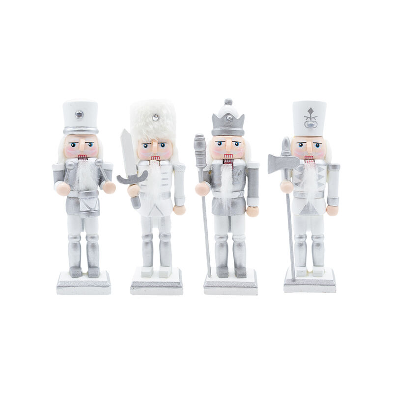 Set 4 Cascanueces De Madera 13cm Blanco Y Plate... image number null