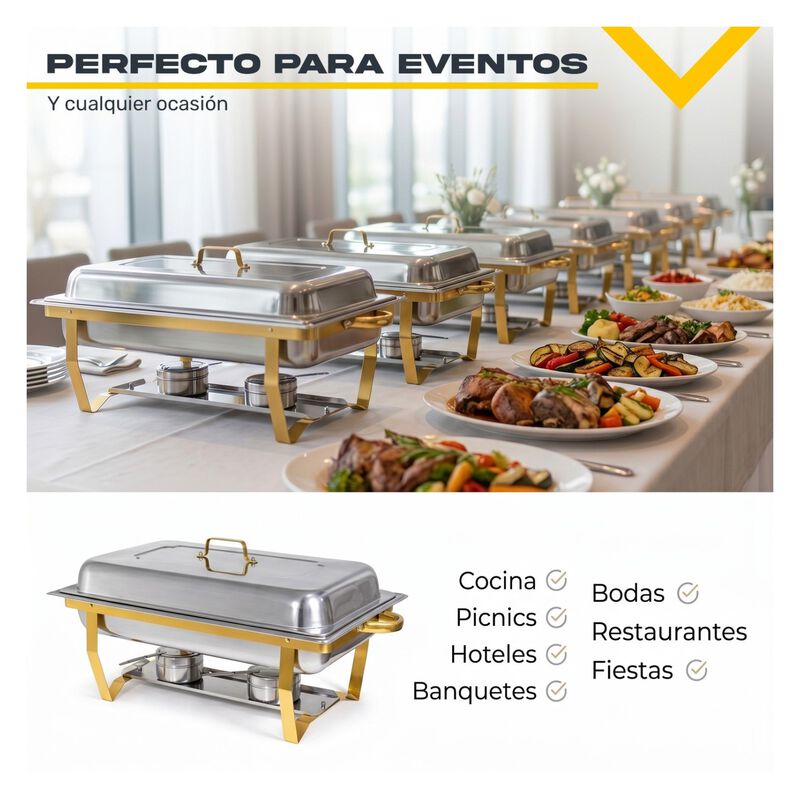 Bufetera Chafer Kit 4pz Acero Inox 11l Catering... image number null