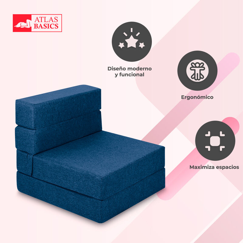 Sillón Plegable Tipo Puff Atlas Basics Marino image number null