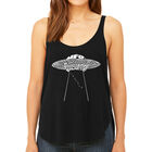 Tank Top Holgado Word Art Para Mujer - OVNI Platillo Volador- Negro