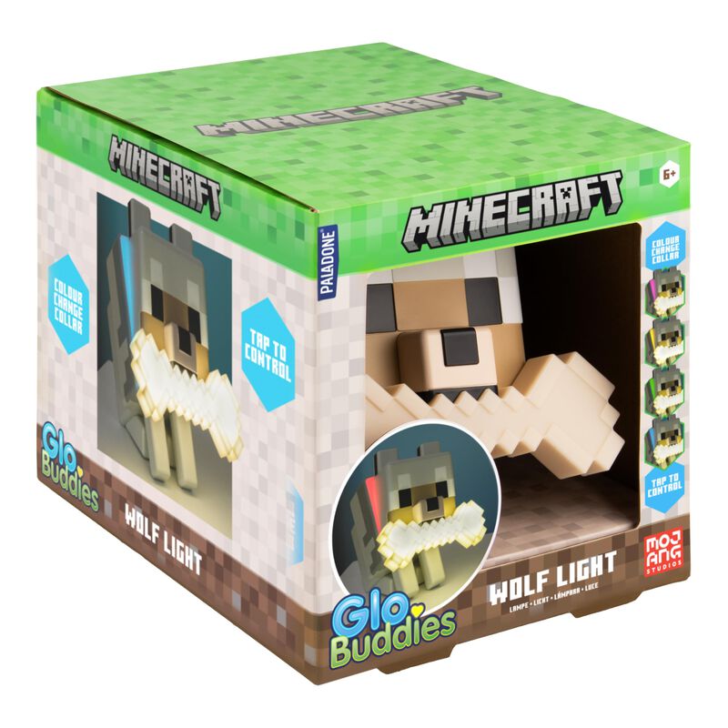 L&aacute;mpara De Noche Paladone Minecraft Wolf Globud... image number null