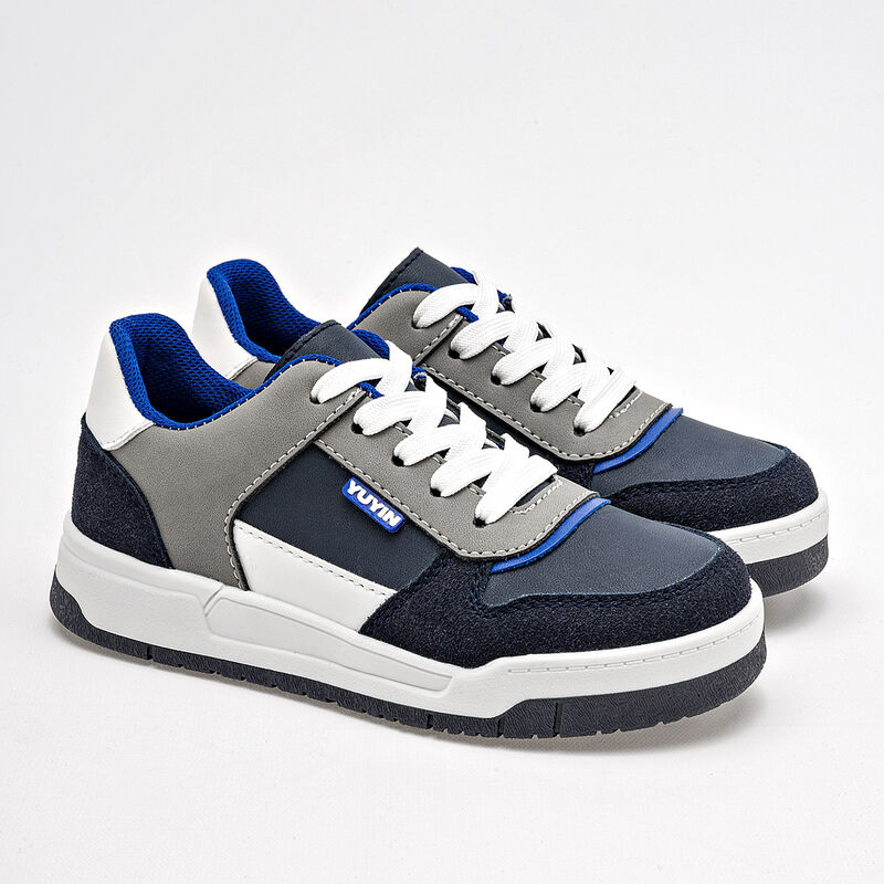 Yuyin Tenis urbano para ni&ntilde;o marino gris blanco image number null