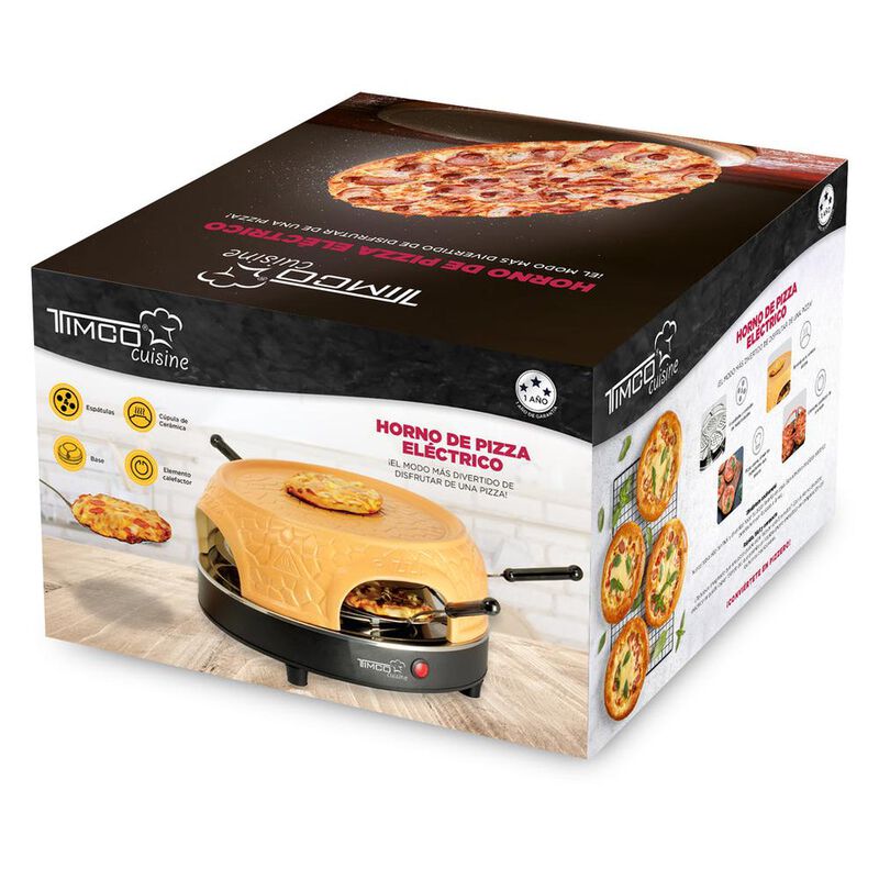 Horno Eléctrico Pizza Mini Portátil Cerámica 4 ... image number null